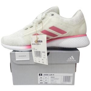 Adidas Women's Edge Lux 4 Running Shoe Sneakers White Pink Rose Size 8.5
